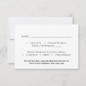 Elegante Kalligrafie Einfache Schwarz-Weiß-Hochzei RSVP Karte (Rückseite)