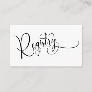 Elegante Kalligrafie Einfache Schwarz-Weiß-Registr Begleitkarte