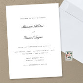 Elegante Kalligrafie Einfaches Skript White Weddin Einladung