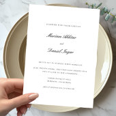 Elegante Kalligrafie Einfaches Skript White Weddin Einladung