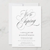 Elegante Kalligrafie-Elopement-Empfangs-Foto