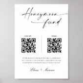 Elegante Kalligrafie Flitterwochen Fonds QR Code H Poster (Vorne)