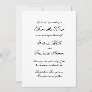 Elegante Kalligrafie Formale Hochzeit Save The Date