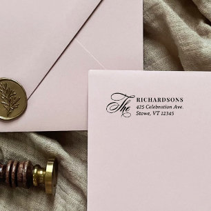 Elegante Kalligrafie Formelle Hochzeits-Rücksendea Permastempel