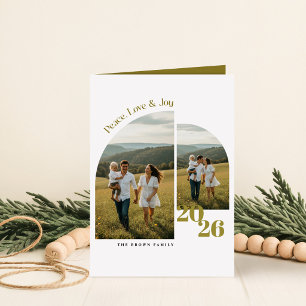 Elegante Kalligrafie-Foto-Collage Frohe Weihnachte Feiertagskarte