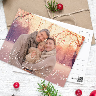Elegante Kalligrafie Frohe Weihnachten Schneeflock