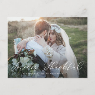 Elegante Kalligrafie Für Immer Dankbar Hochzeit Postkarte