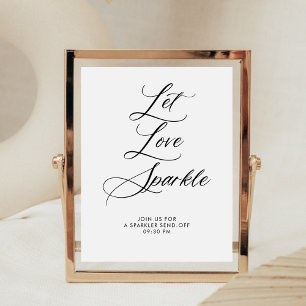 Elegante Kalligrafie Gelassen Liebe Sparkle Absend Sockelschild