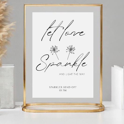 Elegante Kalligrafie Gelassen Liebe Sparkle Absend Sockelschild