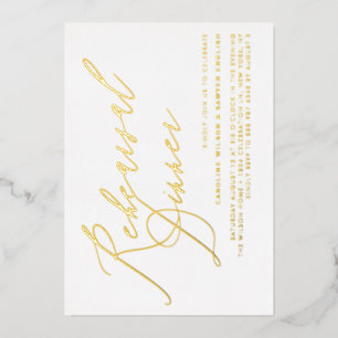 Elegante Kalligrafie Goldfolie Probeessen Folieneinladung
