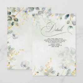 Elegante Kalligrafie Grünzeug Eukalyptus Hochzeit Begleitkarte