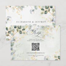 Elegante Kalligrafie Grünzeug Eukalyptus QR-Code