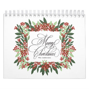 Elegante Kalligrafie Handgemalte Weihnachten Maßan Kalender