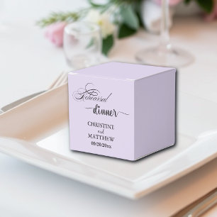 Elegante Kalligrafie Helllila Probedinner Geschenkschachtel