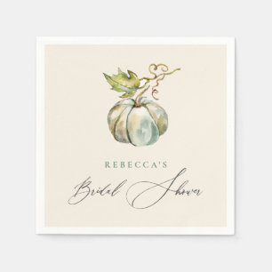 Elegante Kalligrafie Herbst-Kürbis-Brautparty Serviette