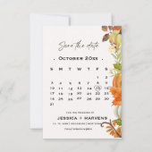 Elegante Kalligrafie Herbst-Kürbis-Hochzeit Save The Date (Vorderseite)