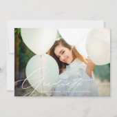 Elegante Kalligrafie High School 2 Foto Abschluss Ankündigung (Vorderseite)