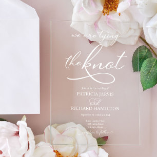 Elegante Kalligrafie-Hochzeit Acryleinladungen