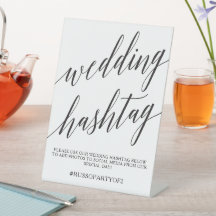 Elegante Kalligrafie Hochzeit Hashtag Event Pedest