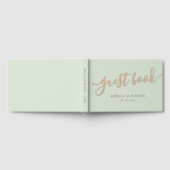 Elegante Kalligrafie Hochzeit hellgrün Gästebuch (Voll)