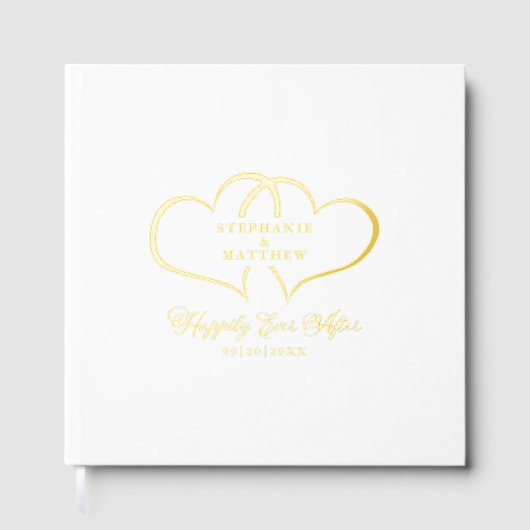 Elegante Kalligrafie Hochzeit Romantisches Foto Go Gästebuch (Vorderseite)