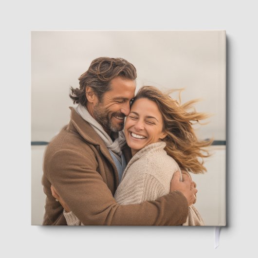 Elegante Kalligrafie Hochzeit Romantisches Foto Go Gästebuch (Rückseite)