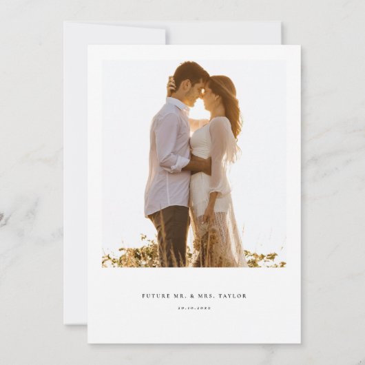 Elegante Kalligrafie Hochzeit speichern Sie das Da Einladung (Rückseite)