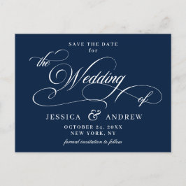 Elegante Kalligrafie Hochzeit Speichern Sie das Da Postkarte