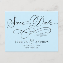 Elegante Kalligrafie Hochzeit Speichern Sie das Da Postkarte