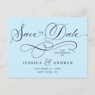 Elegante Kalligrafie Hochzeit Speichern Sie das Da Postkarte