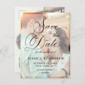 Elegante Kalligrafie Hochzeit Speichern Sie das FO Postkarte (Vorne/Hinten)