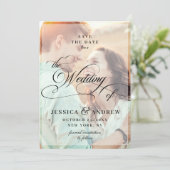 Elegante Kalligrafie Hochzeit Speichern Sie das FO Save The Date (Stehend Vorderseite)