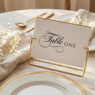 Elegante Kalligrafie Hochzeit Tisch Nummer Tischnummer