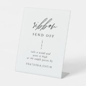 Elegante Kalligrafie Hochzeitband abschicken Zeich Sockelschild (Vorderseite)