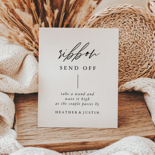 Elegante Kalligrafie Hochzeitband abschicken Zeich Sockelschild