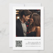 Elegante Kalligrafie-HochzeitQR-Code Save The Date (Rückseite)
