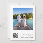 Elegante Kalligrafie-HochzeitQR-Code Save The Date (Rückseite)