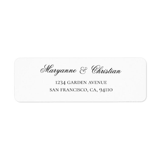 Elegante Kalligrafie ⎥ Hochzeitrücksendeadresse (Vorne)