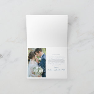 Elegante Kalligrafie Hochzeits-Falt-Foto Danke