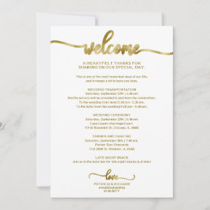 Elegante Kalligrafie-Hochzeitsablauf-Einladung Einladung