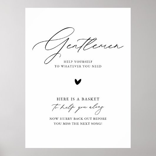 Elegante Kalligrafie Hochzeitsbäder Poster (Vorne)