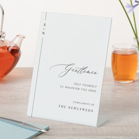 Elegante Kalligrafie Hochzeitsbäder Sockelschild (In Situ)