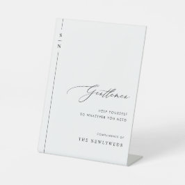 Elegante Kalligrafie Hochzeitsbäder Sockelschild