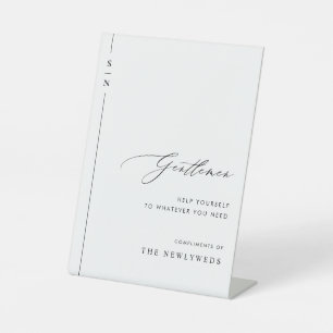 Elegante Kalligrafie Hochzeitsbäder Sockelschild