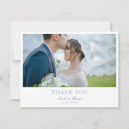 Elegante Kalligrafie Hochzeitsfoto Danke