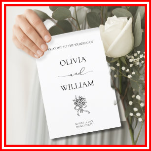 Elegante Kalligrafie Hochzeitsprogramm Programm