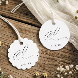 Elegante Kalligrafie I Monogramm Anfangsbuchstabe Geschenkanhänger