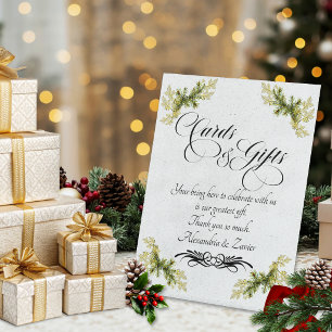 Elegante Kalligrafie-Karte & Geschenke - Weiß/Schw Sockelschild