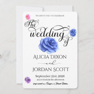 Elegante Kalligrafie Klassische Hochzeit Einladung