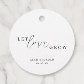 Elegante Kalligrafie Lasse Liebe wachsen Hochzeit Geschenkanhänger (Rückseite)